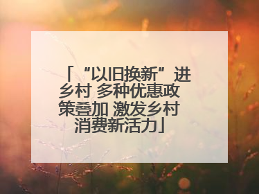 “以旧换新”进乡村 多种优惠政策叠加 激发乡村消费新活力