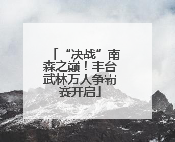 “决战”南森之巅！丰台武林万人争霸赛开启