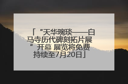 “天华琬琰——白马寺历代碑刻拓片展”开幕 展览将免费持续至7月20日