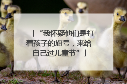 “我怀疑他们是打着孩子的旗号，来给自己过儿童节”