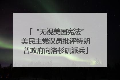 “无视美国宪法” 美民主党议员批评特朗普政府向洛杉矶派兵