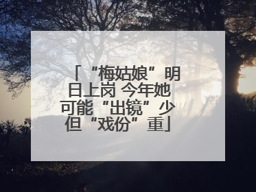“梅姑娘”明日上岗 今年她可能“出镜”少但“戏份”重