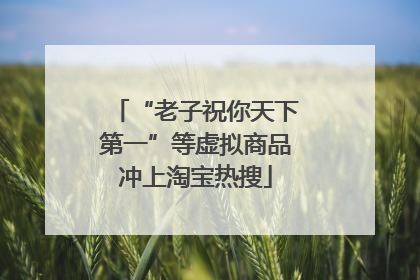 “老子祝你天下第一”等虚拟商品冲上淘宝热搜