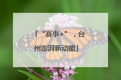 “赛事+”，台州澎湃新动能