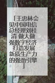 王忠林会见中国电信总经理刘桂清 做大做强数字经济 打造发展新质生产力的强劲引擎