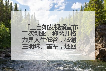 王自如发视频宣布二次创业，称离开格力是人生低谷，感谢董明珠、雷军，还回应了“工资条”：清楚自己要什么……