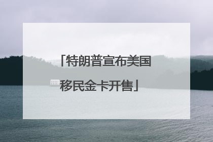 特朗普宣布美国移民金卡开售