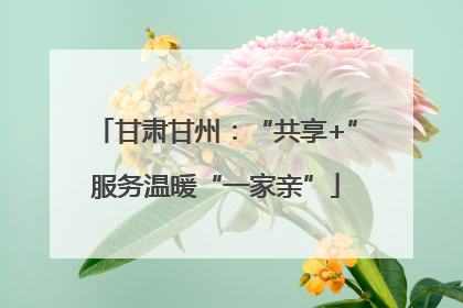 甘肃甘州：“共享+”服务温暖“一家亲”