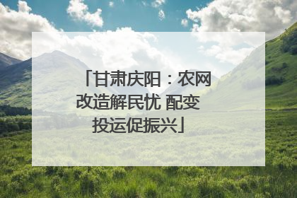 甘肃庆阳：农网改造解民忧 配变投运促振兴