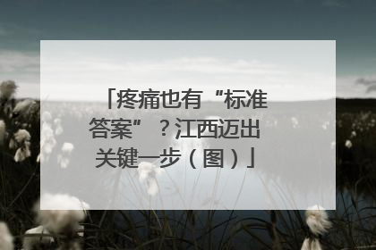 疼痛也有“标准答案”？江西迈出关键一步（图）