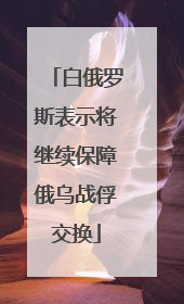 白俄罗斯表示将继续保障俄乌战俘交换