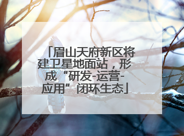 眉山天府新区将建卫星地面站，形成“研发-运营-应用”闭环生态