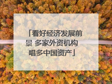看好经济发展前景 多家外资机构唱多中国资产