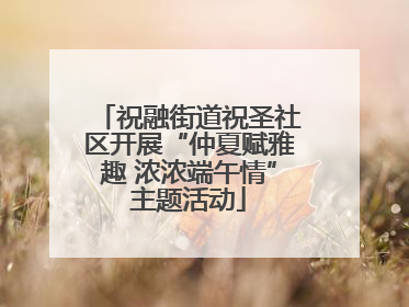 祝融街道祝圣社区开展“仲夏赋雅趣 浓浓端午情”主题活动