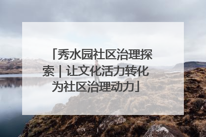 秀水园社区治理探索｜让文化活力转化为社区治理动力