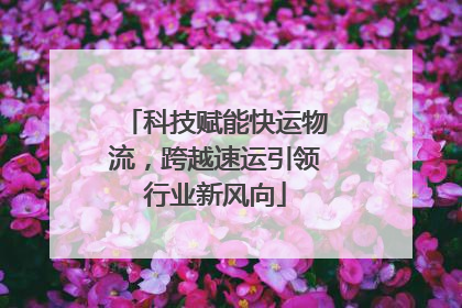 科技赋能快运物流，跨越速运引领行业新风向