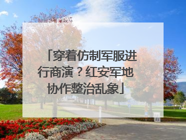 穿着仿制军服进行商演？红安军地协作整治乱象