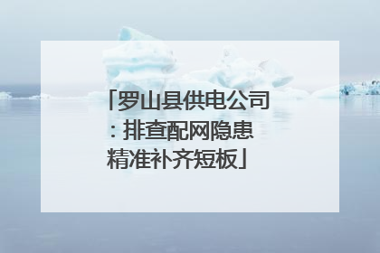罗山县供电公司：排查配网隐患 精准补齐短板