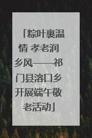 粽叶裹温情 孝老润乡风——祁门县溶口乡开展端午敬老活动