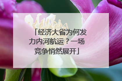 经济大省为何发力内河航运？一场竞争悄然展开