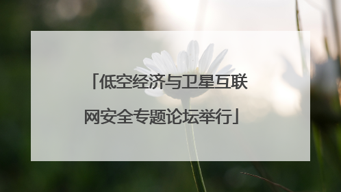 低空经济与卫星互联网安全专题论坛举行