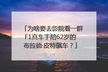 为啥要去影院看一群F1真车手陪62岁的布拉德·皮特飙车？