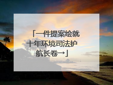 一件提案绘就十年环境司法护航长卷→