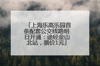 上海乐高乐园首条配套公交线路明日开通：途经金山北站，票价1元