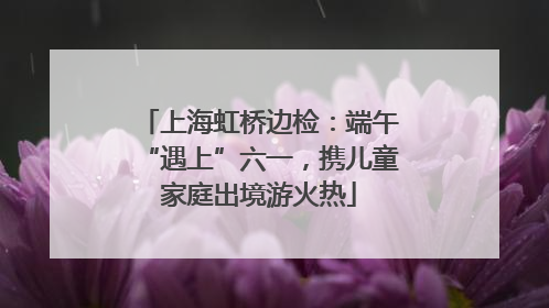 上海虹桥边检：端午“遇上”六一，携儿童家庭出境游火热