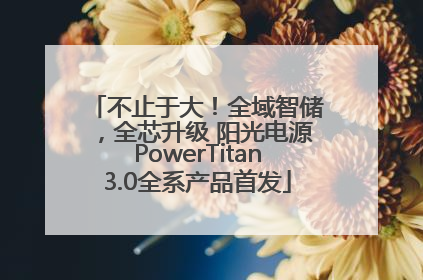 不止于大！全域智储，全芯升级 阳光电源PowerTitan3.0全系产品首发