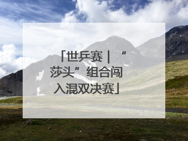 世乒赛｜“莎头”组合闯入混双决赛
