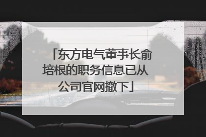 东方电气董事长俞培根的职务信息已从公司官网撤下