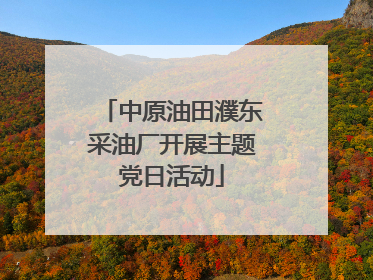 中原油田濮东采油厂开展主题党日活动