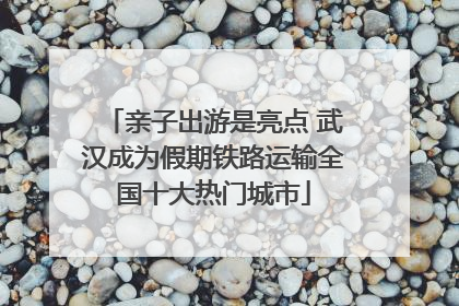亲子出游是亮点 武汉成为假期铁路运输全国十大热门城市