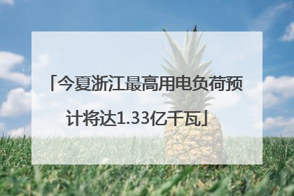 今夏浙江最高用电负荷预计将达1.33亿千瓦
