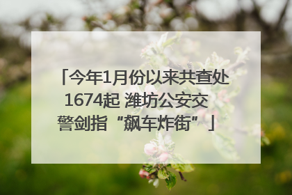 今年1月份以来共查处1674起 潍坊公安交警剑指“飙车炸街”