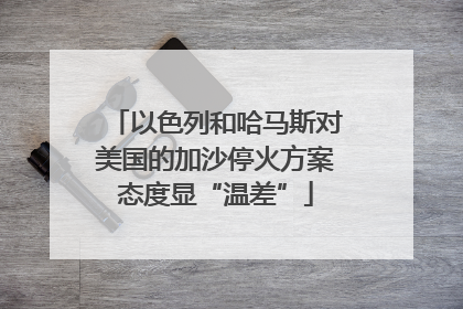 以色列和哈马斯对美国的加沙停火方案态度显“温差”