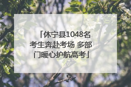 休宁县1048名考生奔赴考场 多部门暖心护航高考