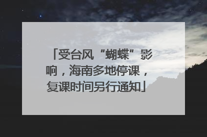 受台风“蝴蝶”影响，海南多地停课，复课时间另行通知