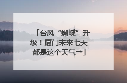 台风“蝴蝶”升级！厦门未来七天都是这个天气→