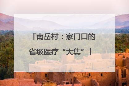 南岳村：家门口的省级医疗“大集”