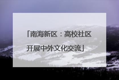 南海新区：高校社区开展中外文化交流