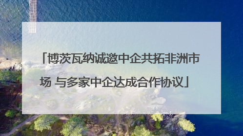 博茨瓦纳诚邀中企共拓非洲市场 与多家中企达成合作协议