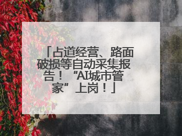 占道经营、路面破损等自动采集报告！“AI城市管家”上岗！