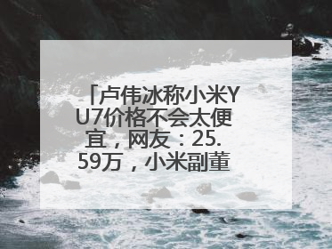 卢伟冰称小米YU7价格不会太便宜，网友：25.59万，小米副董事：不行！