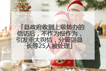 县政府收到上级转办的信访后，不作为慢作为，引发重大舆情，分管副县长等25人被处理