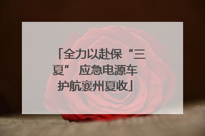 全力以赴保“三夏” 应急电源车护航襄州夏收