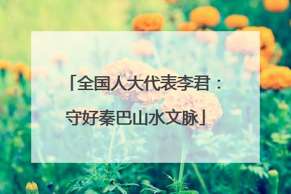 全国人大代表李君：守好秦巴山水文脉