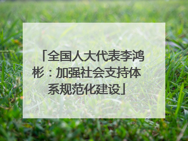 全国人大代表李鸿彬：加强社会支持体系规范化建设