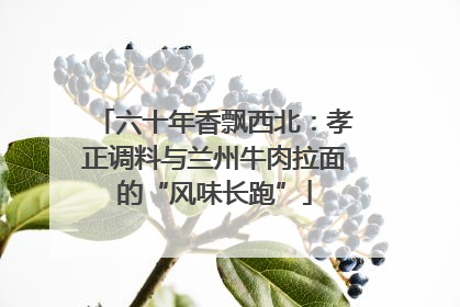 六十年香飘西北：孝正调料与兰州牛肉拉面的“风味长跑”